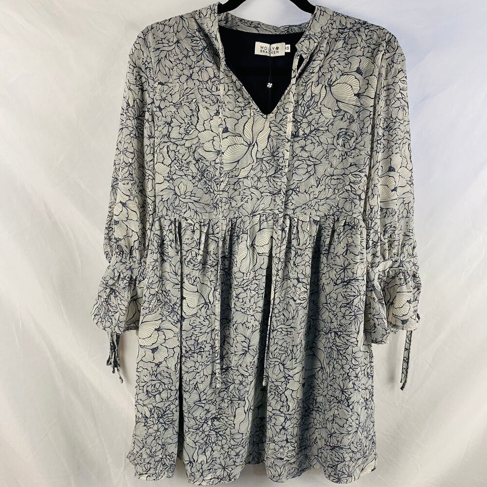 Molly‎ Bracken Floral Boho Babydoll Style Dress Size XS NWT